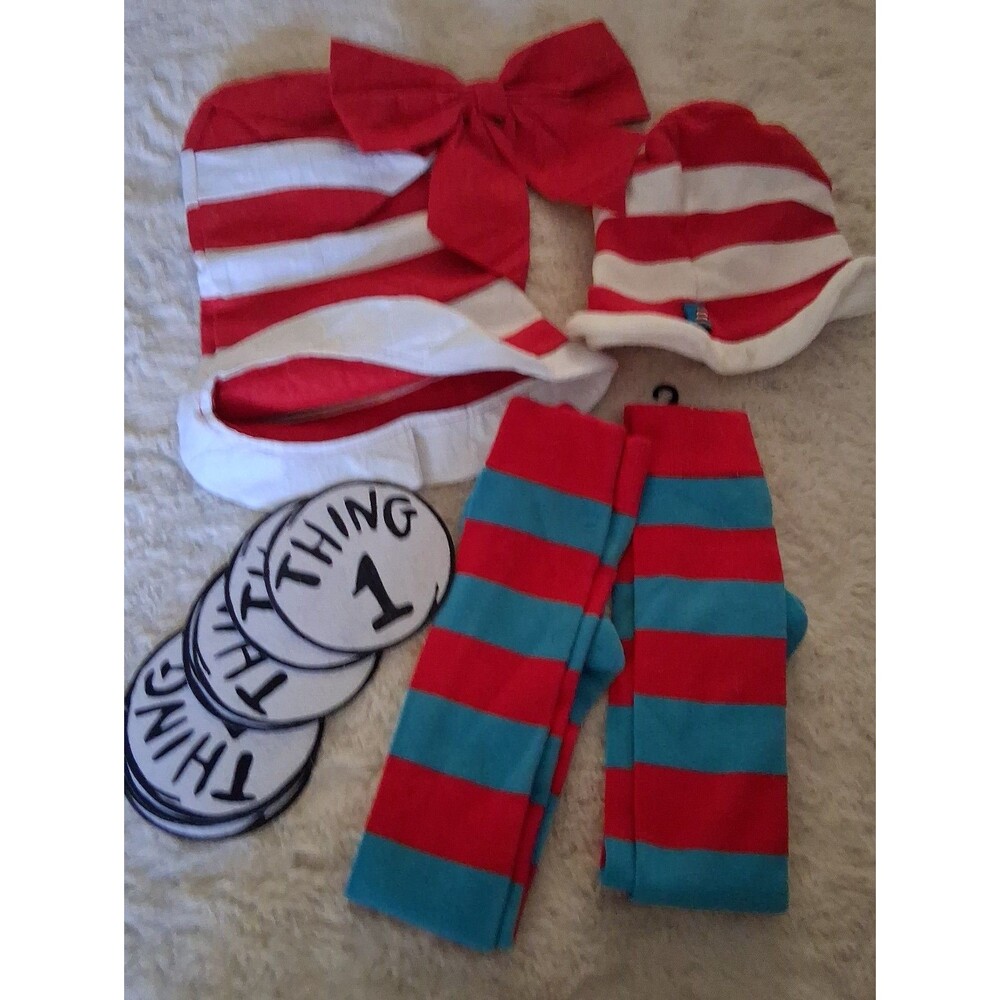 The Cat in the Hat Costume Accessories Set 14 piece lot